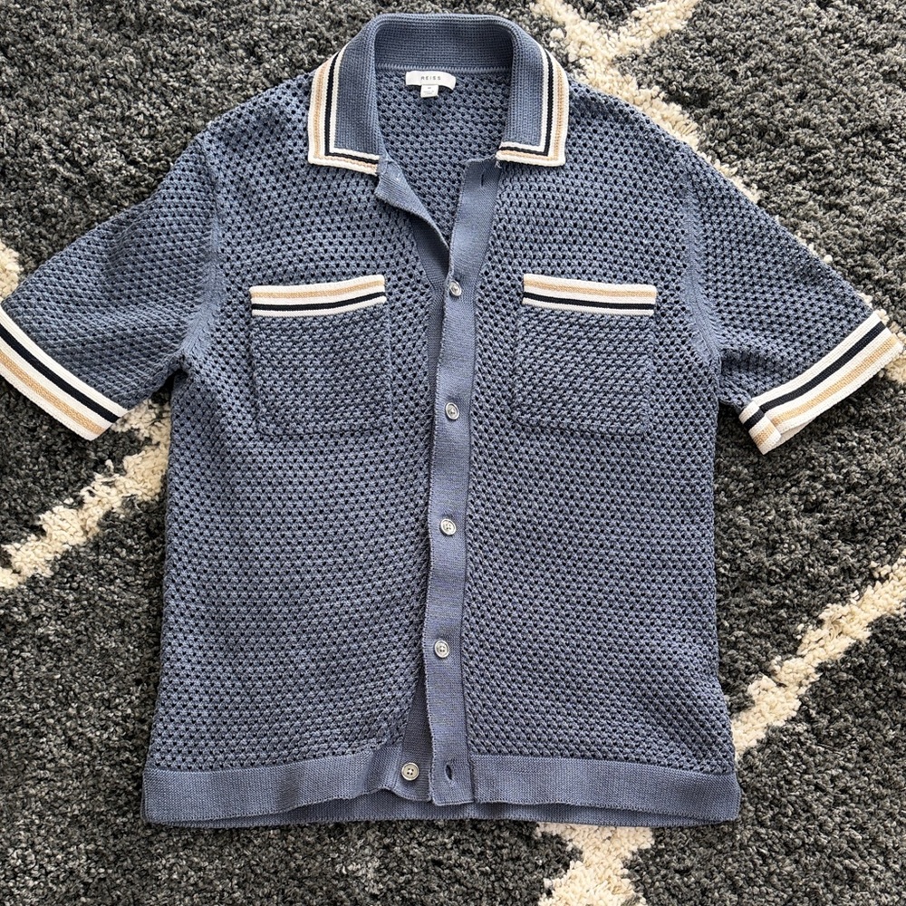 Reiss Coulson cotton-knit button down